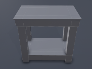 wooden bedside table 3D 모델