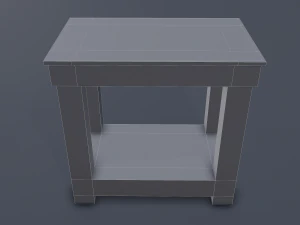 wooden bedside table 3D Model