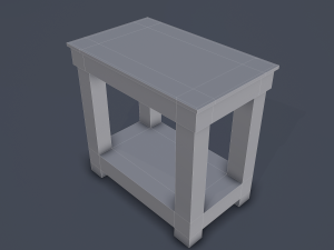 wooden bedside table 3D 모델