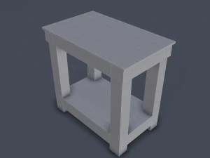 wooden bedside table 3D Model