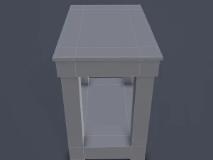 wooden bedside table 3D Model