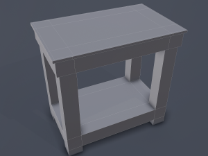 wooden bedside table 3D 모델