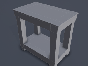 wooden bedside table 3D 모델