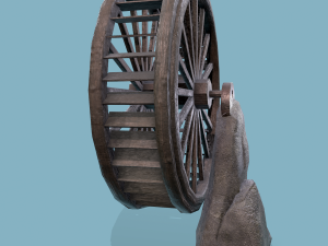 Water wheel wooden Modèle 3D