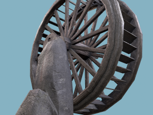 Water wheel wooden Modello 3D