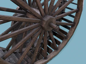 Water wheel wooden 3D Model