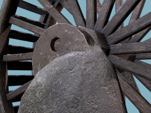 Water wheel wooden Modello 3D