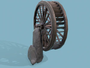 Water wheel wooden 3D Model