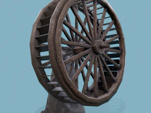Water wheel wooden 3D Model