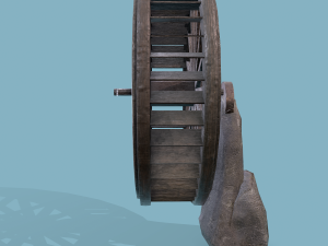 Water wheel wooden Modello 3D