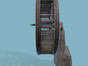 Water wheel wooden 3D Model