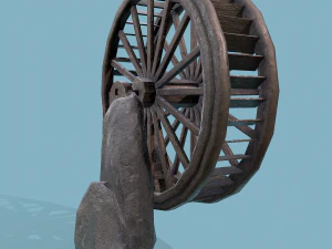 Water wheel wooden 3D Model