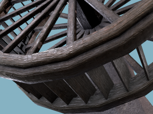 Water wheel wooden Modello 3D