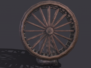 Water wheel wooden Modello 3D