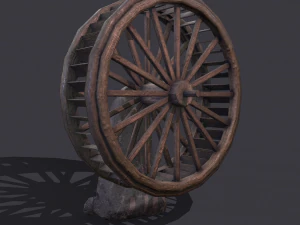 Water wheel wooden 3D Model