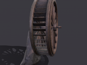 Water wheel wooden Modello 3D