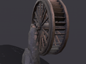 Water wheel wooden Modello 3D