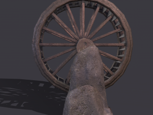 Water wheel wooden Modello 3D