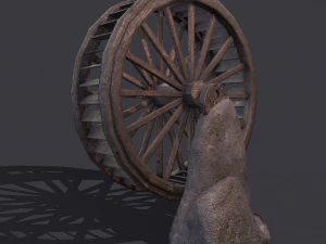 Water wheel wooden 3D Model