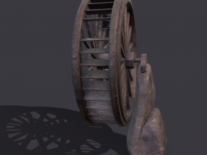 Water wheel wooden Modello 3D