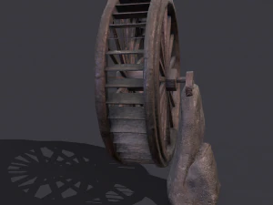 Water wheel wooden 3D Model
