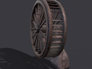 Water wheel wooden 3D Model