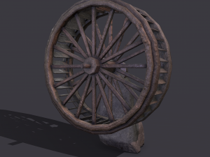 Water wheel wooden Modello 3D