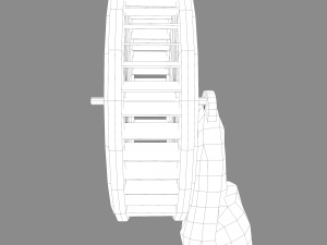 Water wheel wooden Modello 3D