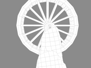 Water wheel wooden Modello 3D