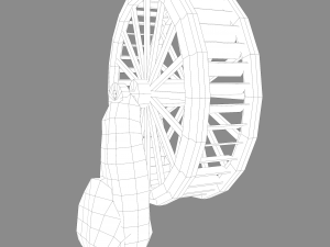 Water wheel wooden Modello 3D