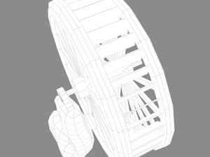 Water wheel wooden Modello 3D