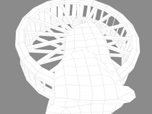 Water wheel wooden 3D Model