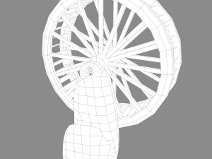Water wheel wooden 3D Model