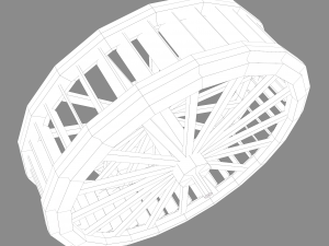 Water wheel wooden Modello 3D