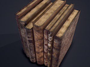 Medieval books row 1 design 1 3D Model