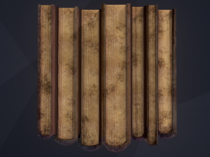 Medieval books row 1 design 1 3D Model