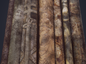 Medieval books row 1 design 1 3D Model