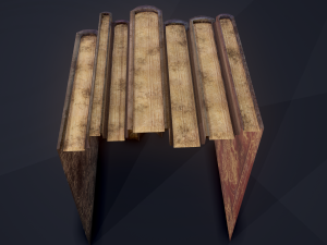 Medieval books row 1 design 1 3D Model