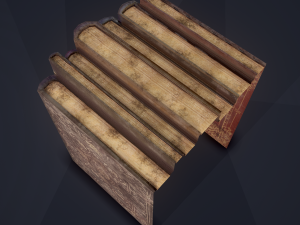 Medieval books row 1 design 1 3D Model