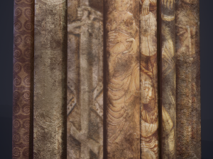 Medieval books row 1 design 1 3D Model