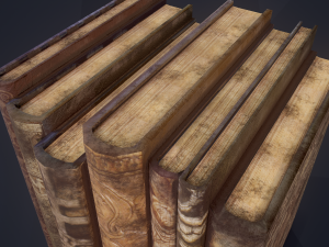Medieval books row 1 design 1 3D Model