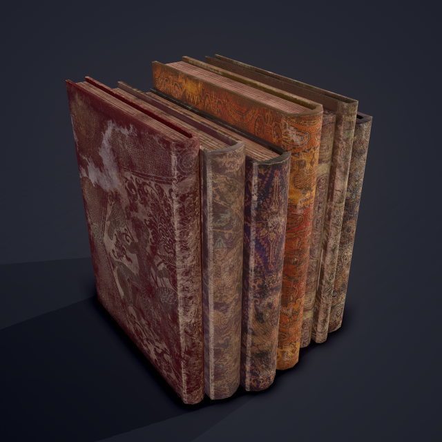 Medieval books row 1 design 2 3Dモデル .c4d .max .obj .3ds .fbx .stl .blend 