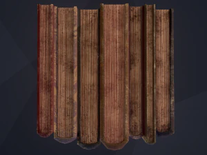 Medieval books row 1 design 2 3D Model