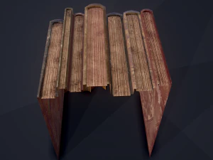 Medieval books row 1 design 2 3D Model