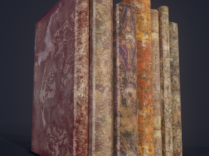 Medieval books row 1 design 2 3Dモデル