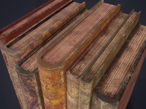 Medieval books row 1 design 2 3Dモデル