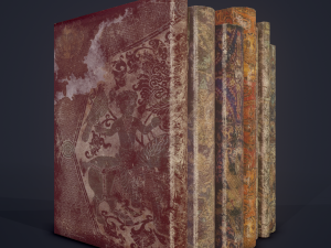 Medieval books row 1 design 2 3Dモデル