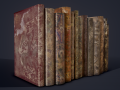 Medieval Books Row 1 Designs 1 and 2 3D Model