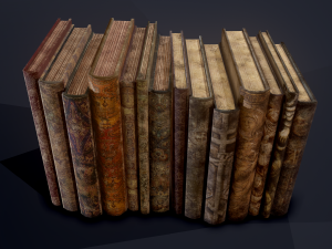 Medieval books row 1 designs 1 and 2 3D Model
