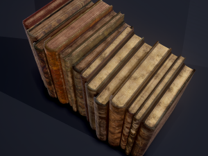 Medieval books row 1 designs 1 and 2 3D Model